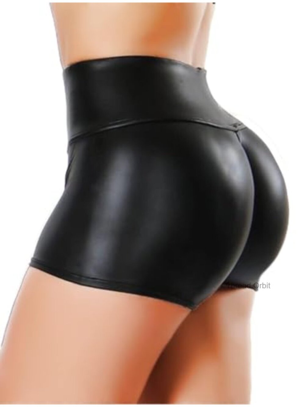 Faux Leather High Waisted Shiny Pleather Rave Shorts